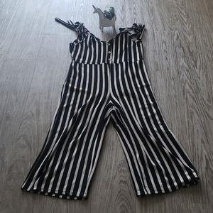 Culotte Style Striped Jumpsuit